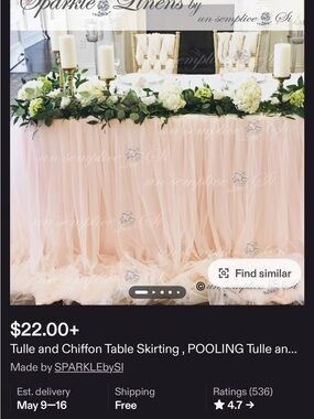 Tulle sweetheart tablecloth